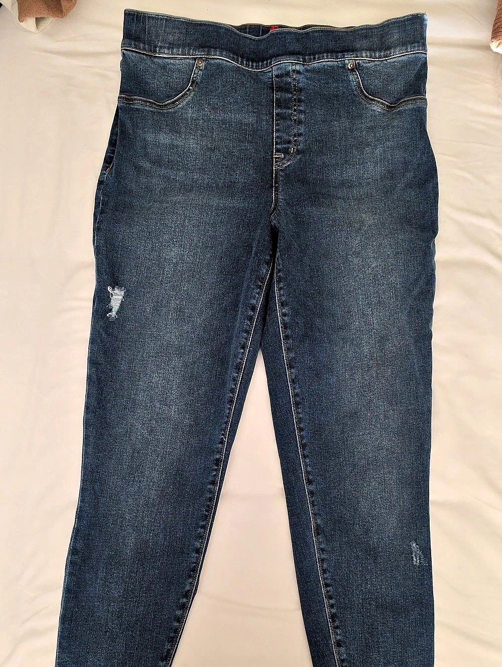 SPANX Distressed Ankle Skinny Jeans Blue XL